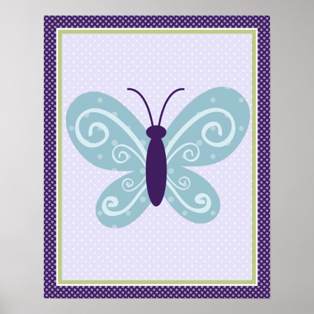 Hermosa Poster de Arte de Nursery Mariposa (Frente)