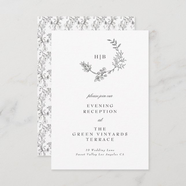 Hermosa recepción floral de bodas de flores (Anverso / Reverso)