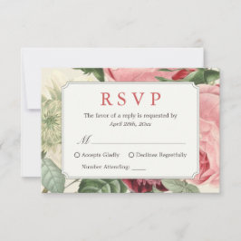 Hermosa respuesta a Vintage Floral Wedding RSVP