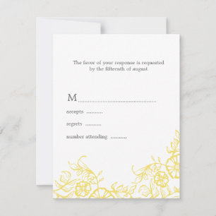 Hermosa respuesta Boda floral amarilla y gris