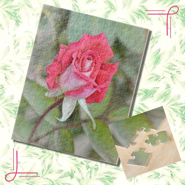 Hermosa Rosa en el rompecabezas del arte de las fl (Subido por el creador)