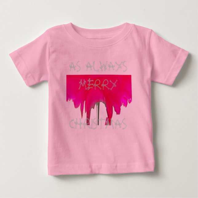 Hermosa Rosa Roja Feliz Navidad Bebé Camiseta (Anverso)