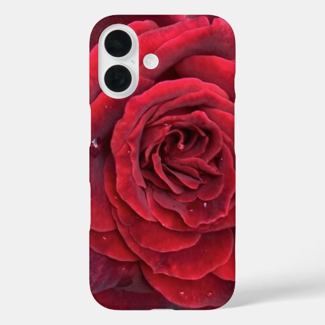 Hermosa rosa roja iphone 16 funda (Reverso )