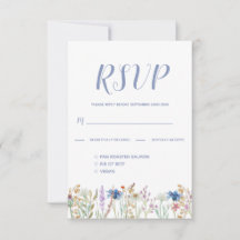 Hermosa RSVP de boda de flores silvestres con acua