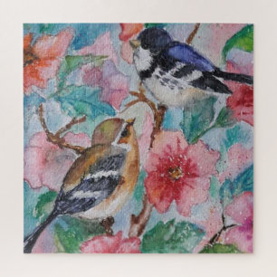 Hermosa Sparrows Puzzle Primavera Bird Watercolor