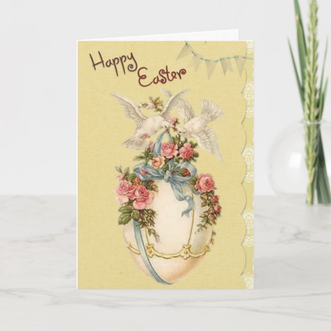 Hermosa tarjeta antigua de Pascua (Anverso)