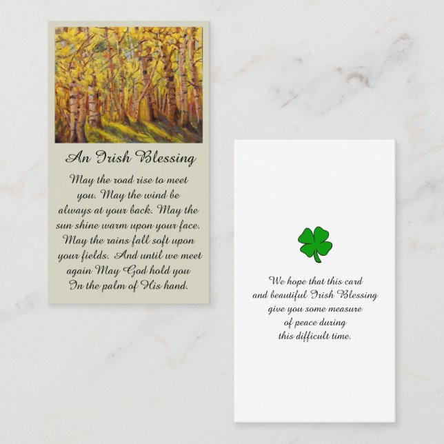 Hermosa tarjeta conmemorativa Sunlit Aspen Forest (Anverso / Reverso)