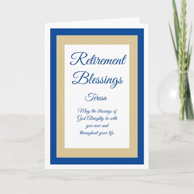 Hermosa tarjeta cristiana de jubilación (Anverso)
