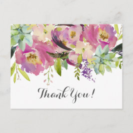hermosa tarjeta de agradecimiento floral
