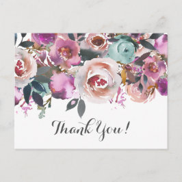 hermosa tarjeta de agradecimiento floral