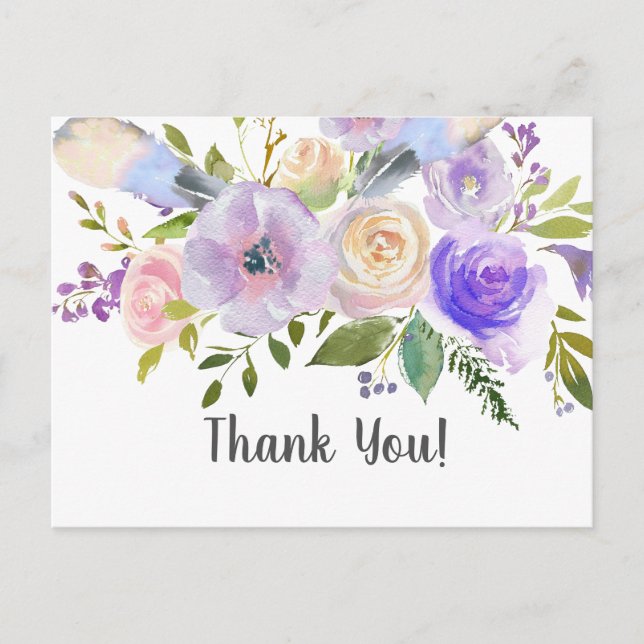 hermosa tarjeta de agradecimiento floral (Anverso)