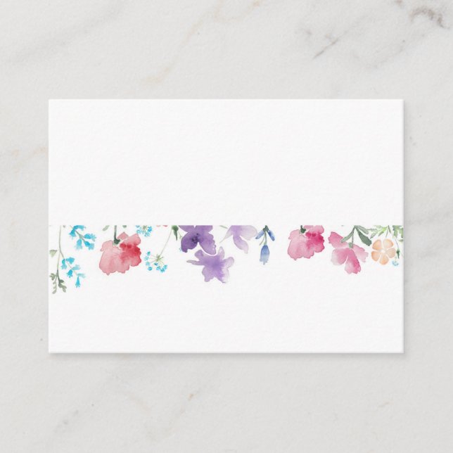Hermosa tarjeta de Boda de acuarela floral DIY Pla (Anverso)
