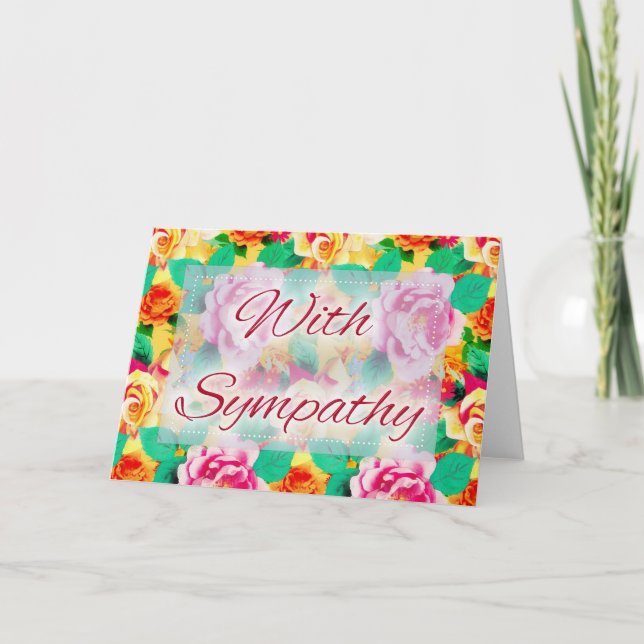 Hermosa tarjeta de condolencias floral D7 (Anverso)