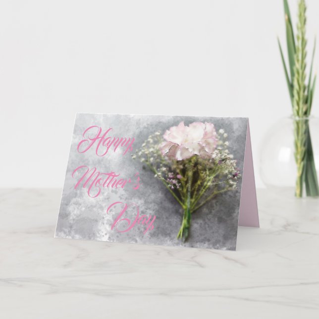 Hermosa tarjeta de crisantemo rosa para el día de  (Anverso)