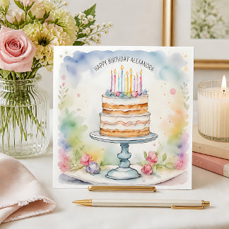 Hermosa tarjeta de cumpleaños con nombre personali