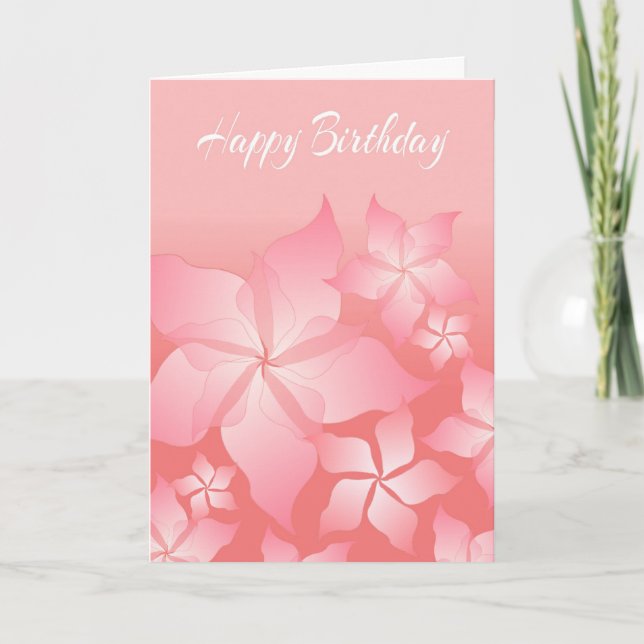 Hermosa tarjeta de cumpleaños con resumen de flora (Anverso)