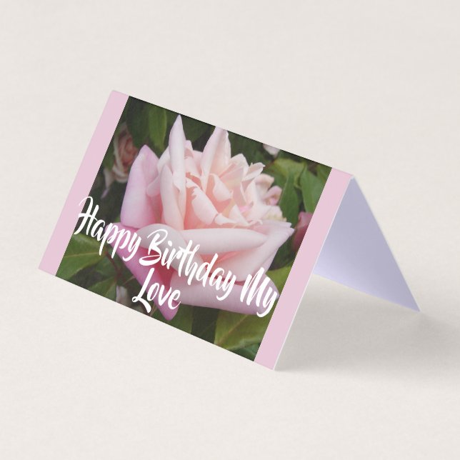 Hermosa tarjeta de cumpleaños de amor rosa rosa (Anverso)