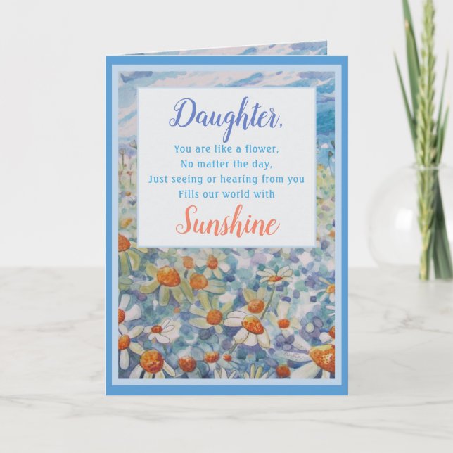 Hermosa tarjeta de cumpleaños de hija (Anverso)