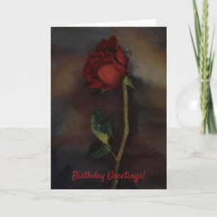 Hermosa tarjeta de cumpleaños de Red Rose Artsy