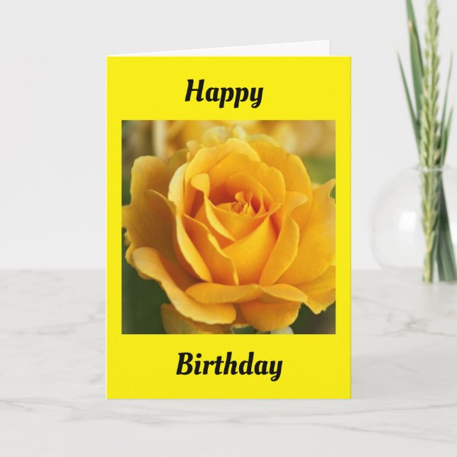 HERMOSA TARJETA DE CUMPLEAÑOS DE "ROSA AMARILLA" (Anverso)