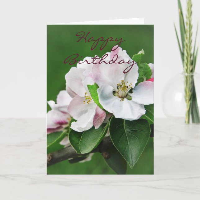 Hermosa tarjeta de cumpleaños feliz con flores de  (Anverso)