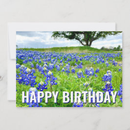 Hermosa tarjeta de cumpleaños feliz de Bluebonnets