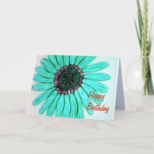 Hermosa tarjeta de cumpleaños feliz de flores