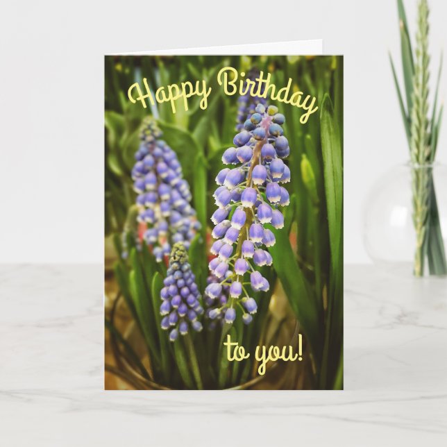 Hermosa tarjeta de cumpleaños floral de primavera (Anverso)