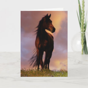 Hermosa tarjeta de cumpleaños para caballos Lover