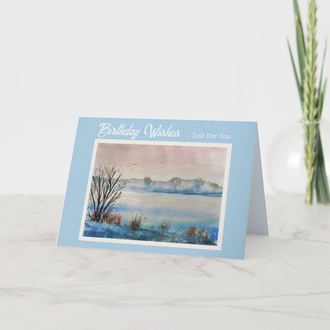 Hermosa tarjeta de cumpleaños para el paisaje inve (Anverso)
