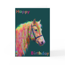 Hermosa tarjeta de cumpleaños Rainbow Pony