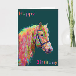 Hermosa tarjeta de cumpleaños Rainbow Pony