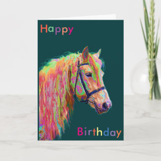 Hermosa tarjeta de cumpleaños Rainbow Pony