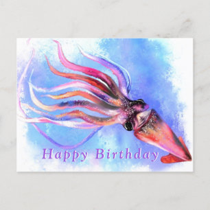 Hermosa tarjeta de cumpleaños Scuid Natación en Co