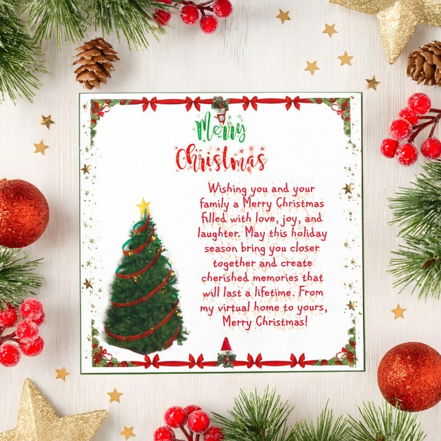 Hermosa tarjeta de deseo navideño de oro rojo (Subido por el creador)