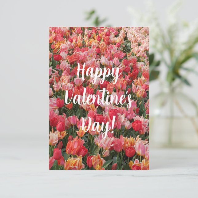 Hermosa tarjeta de El día de San Valentín de Tulip (Anverso de pie)