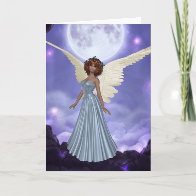 Hermosa tarjeta de felicitación Blue Angel (Anverso)