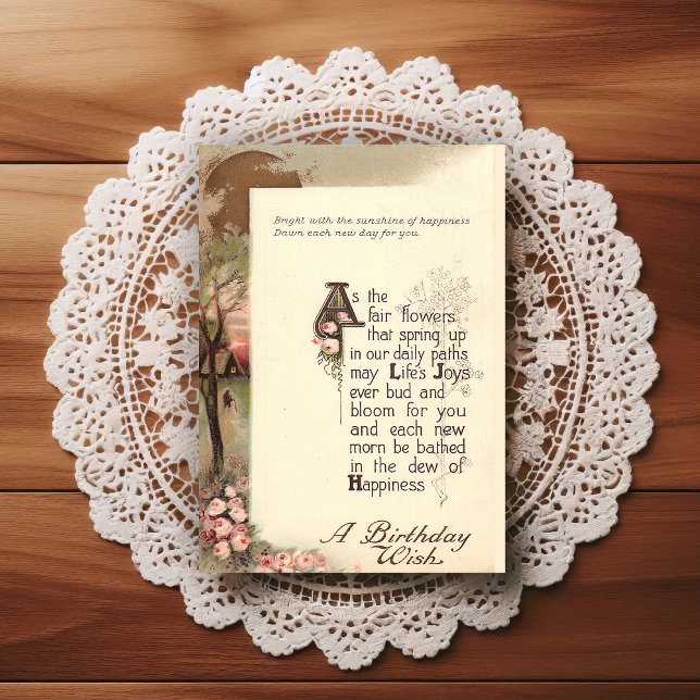 Hermosa tarjeta de felicitación de cumpleaños vint (Subido por el creador)