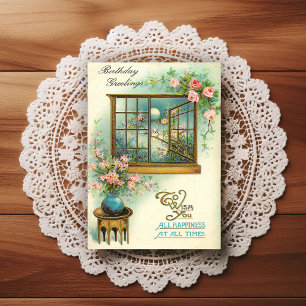 Hermosa tarjeta de felicitación de cumpleaños vint