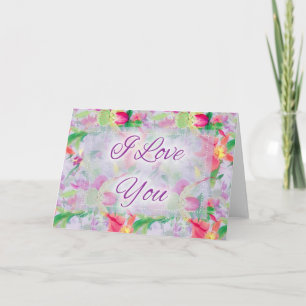 Hermosa tarjeta de felicitación Floral D1 Te Quier