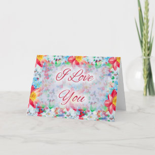 Hermosa Tarjeta de Felicitación Floral D3 Te Quier