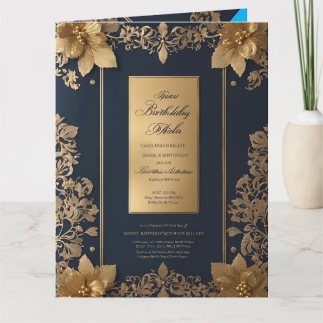 Hermosa tarjeta de felicitación plegada (Anverso)