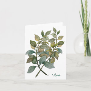 Hermosa tarjeta de felicitación plegada botánica/b