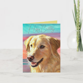 Hermosa tarjeta de felicitación plegada de Golden 