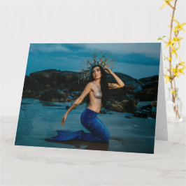 hermosa tarjeta de felicitación plegada de sirena 