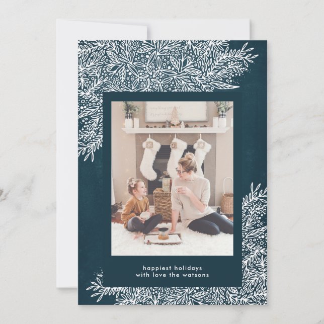 Hermosa tarjeta de fotos navideñas de Navidades de (Anverso)