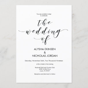 Hermosa tarjeta de invitación a la boda elegante