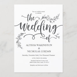 Hermosa tarjeta de invitación a la boda rústica