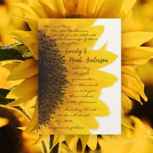 Hermosa Tarjeta de Invitación de Boda de Girasoles