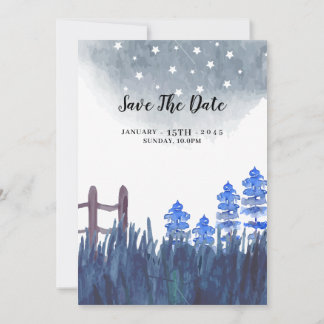 Hermosa tarjeta de invitaciones a bodas en inviern